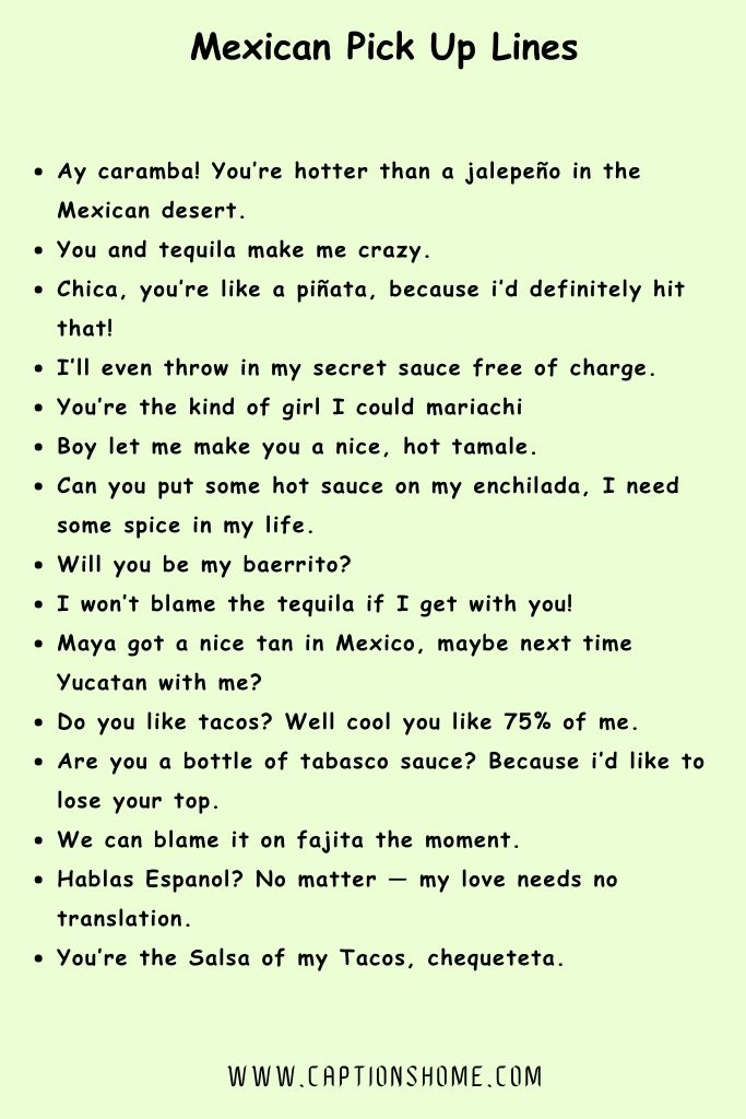Mexican Pick Up Lines